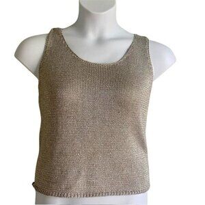 Liz Claiborne Sleeveless Silver Sparkly Top Womens Medium